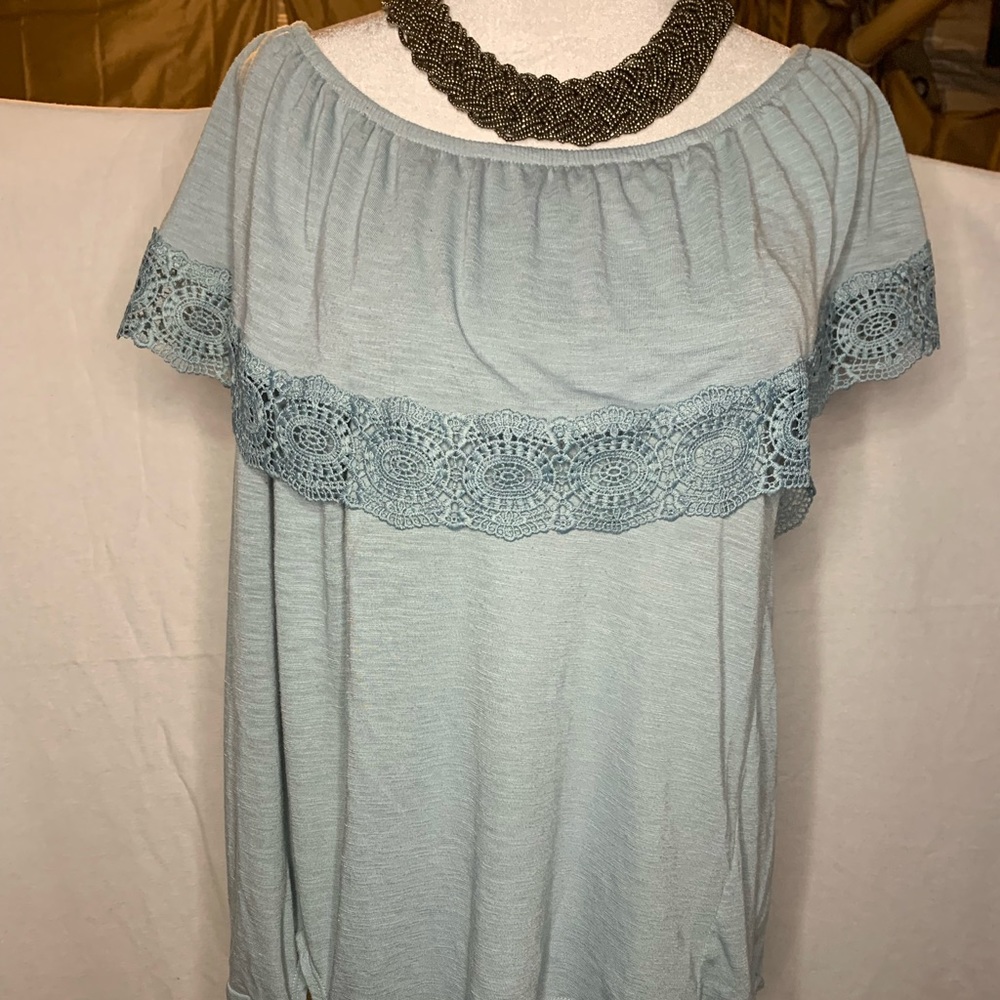 Paper + Tee Women's Lacy Top Fringe Sleeveless Shirt, Size 3X